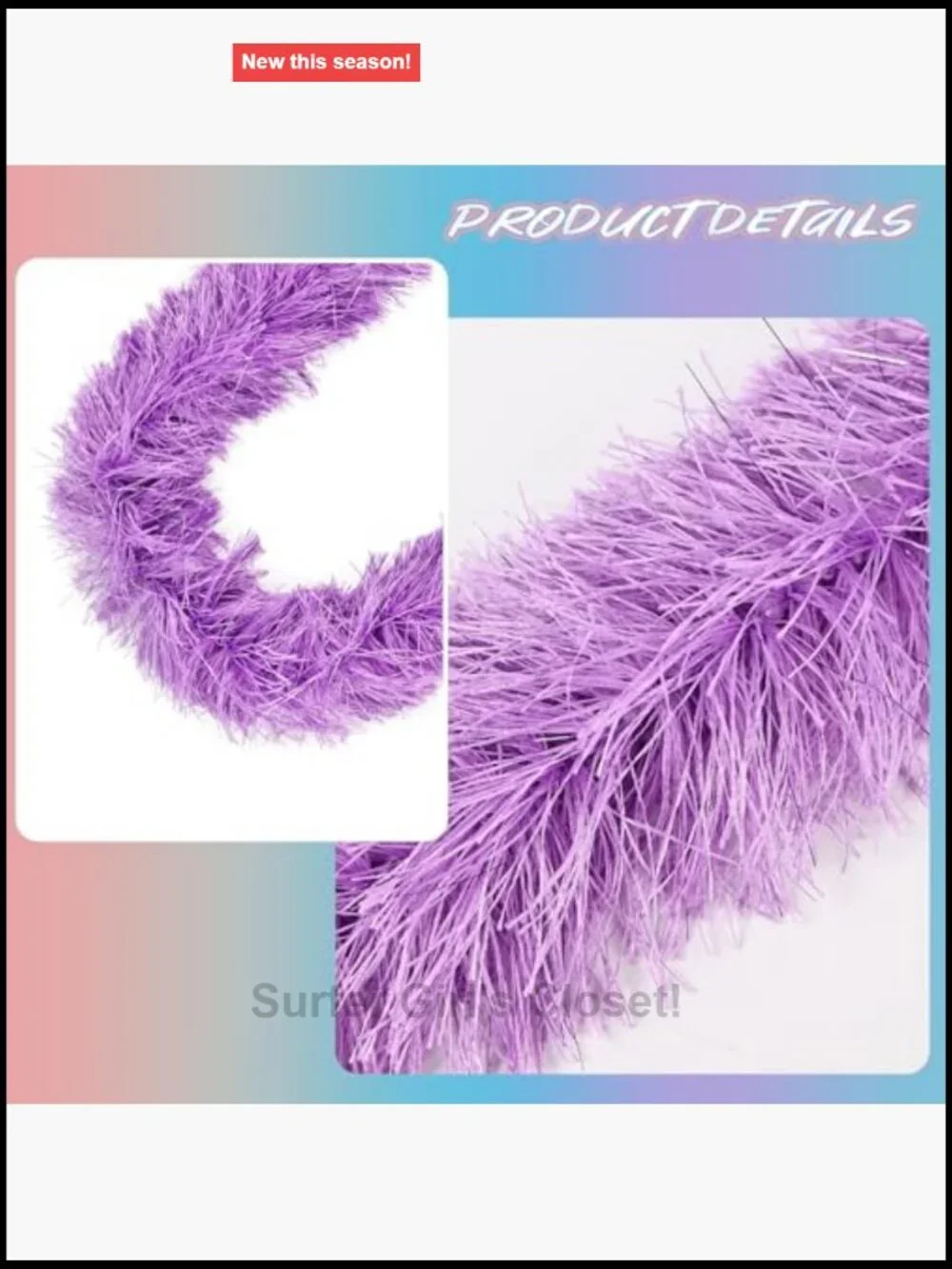 9pcs 5ft Feather Boas Polyester Bulk Party Costume Decor DIY Crafts